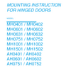 Mounting instruction for Door System hinged doors
