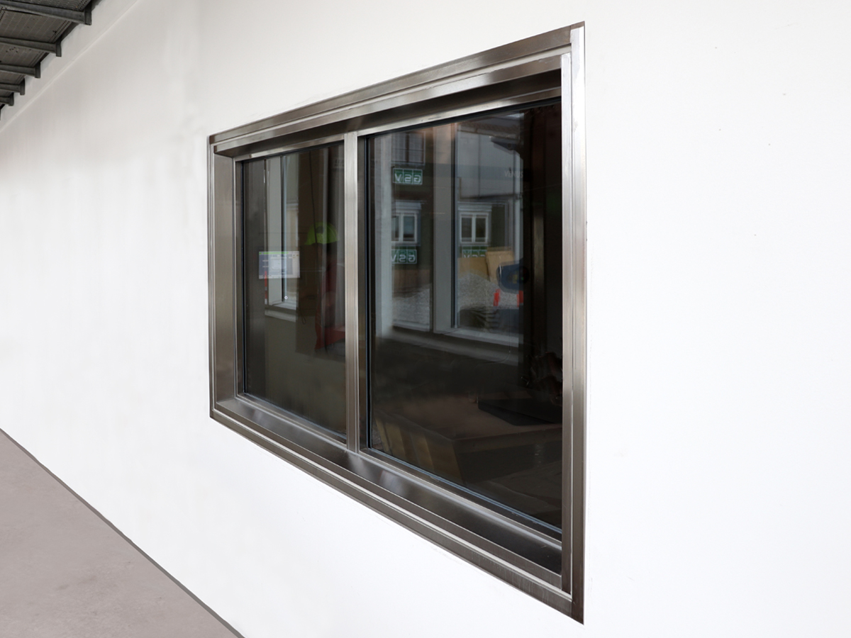 EI260 fire window with stainless-steel frame