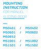 Mounting instruction for Door System manual sliding doors